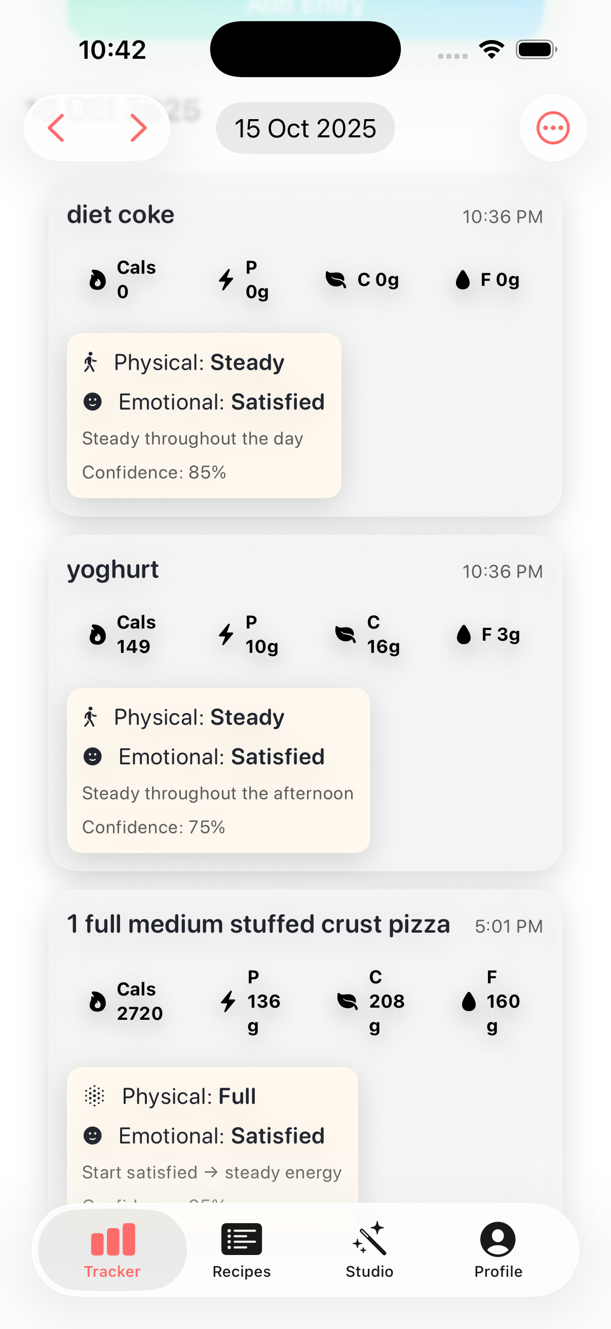 Feeling prediction UI
